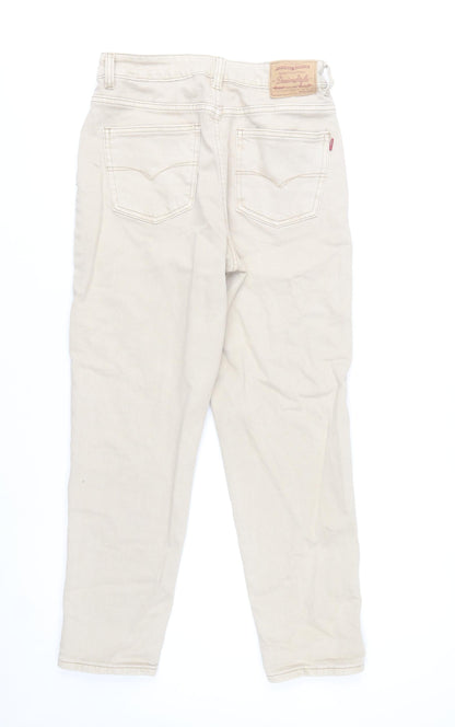 Denim Style Women’s Beige High-Rise Mom Jeans UK 10