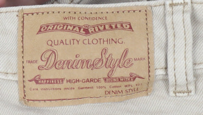 Denim Style Women’s Beige High-Rise Mom Jeans UK 10