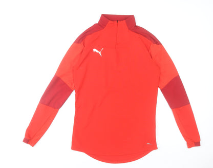 Puma Men's Red 1/4 Zip Long Sleeve Training Top S