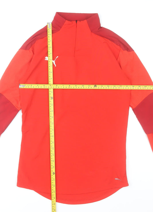 Puma Men's Red 1/4 Zip Long Sleeve Training Top S