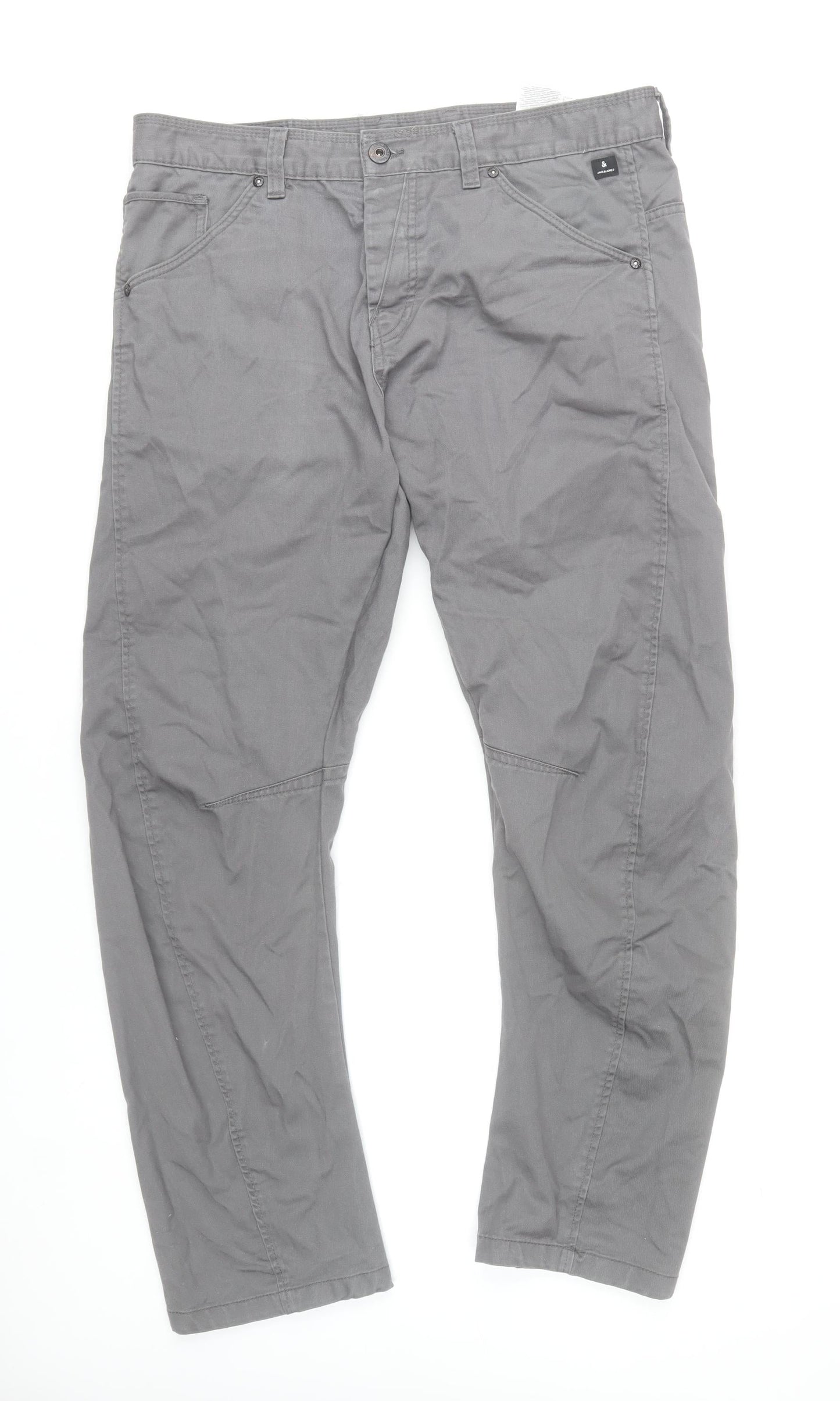 Womens UK Size 20 JACK & JONES Regular Fit Chino Grey Trousers