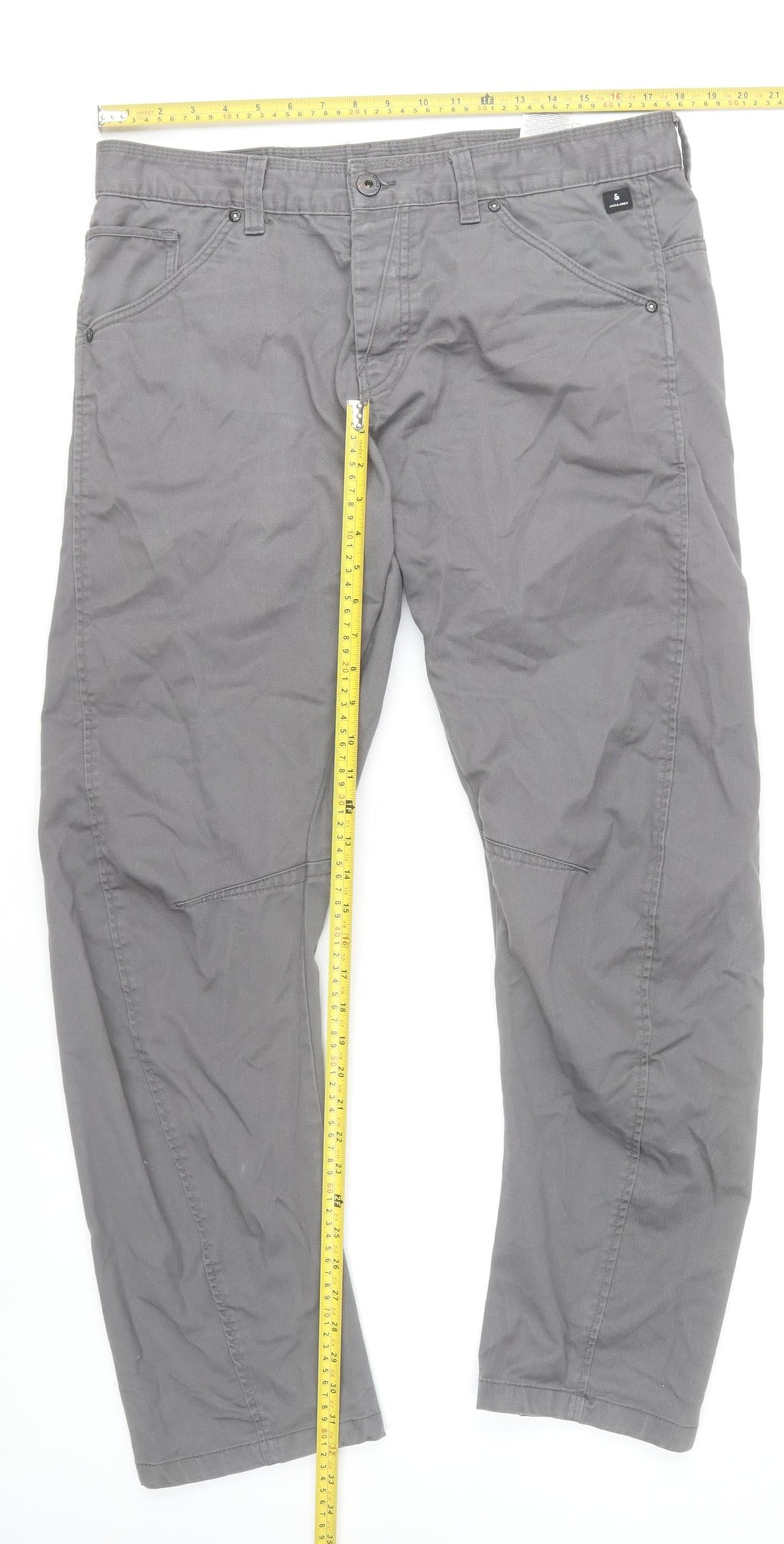 Womens UK Size 20 JACK & JONES Regular Fit Chino Grey Trousers