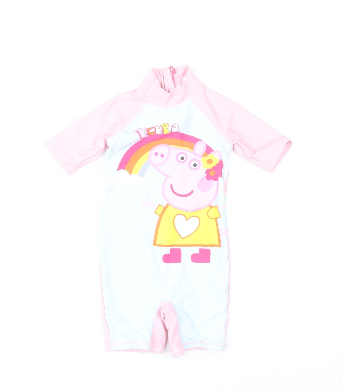 Peppa Pig Girls Pink UV Sun Suit 2-4 Years Quick Dry Swimwear