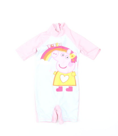 Peppa Pig Girls Pink UV Sun Suit 2-4 Years Quick Dry Swimwear
