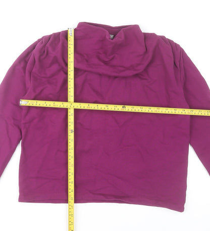 Gallery Womens Purple Cotton Pullover Hoodie Medium