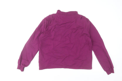 Gallery Womens Purple Cotton Pullover Hoodie Medium