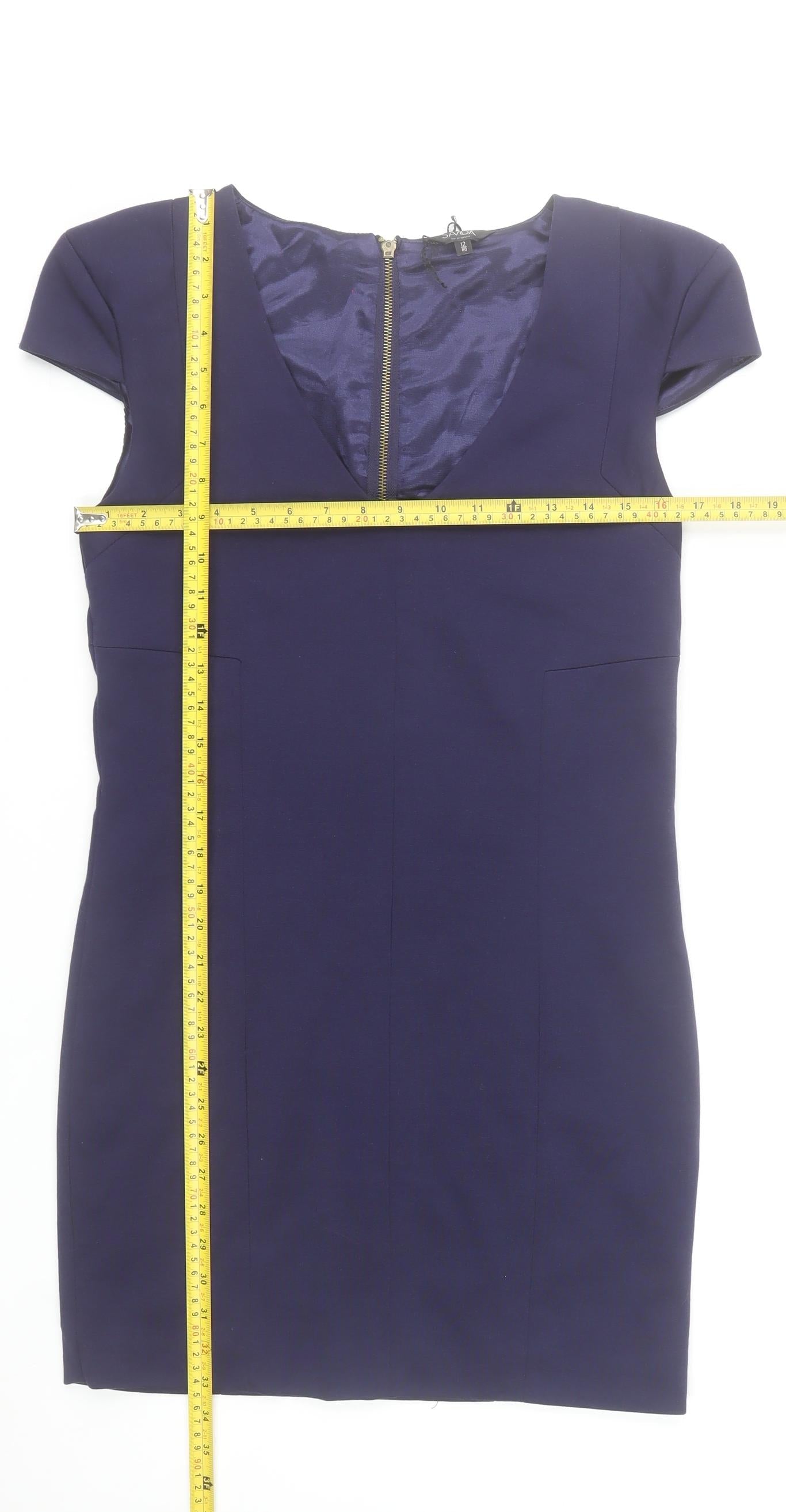 Savida Women’s Blue Size 12 Bodycon Knee Length Dress