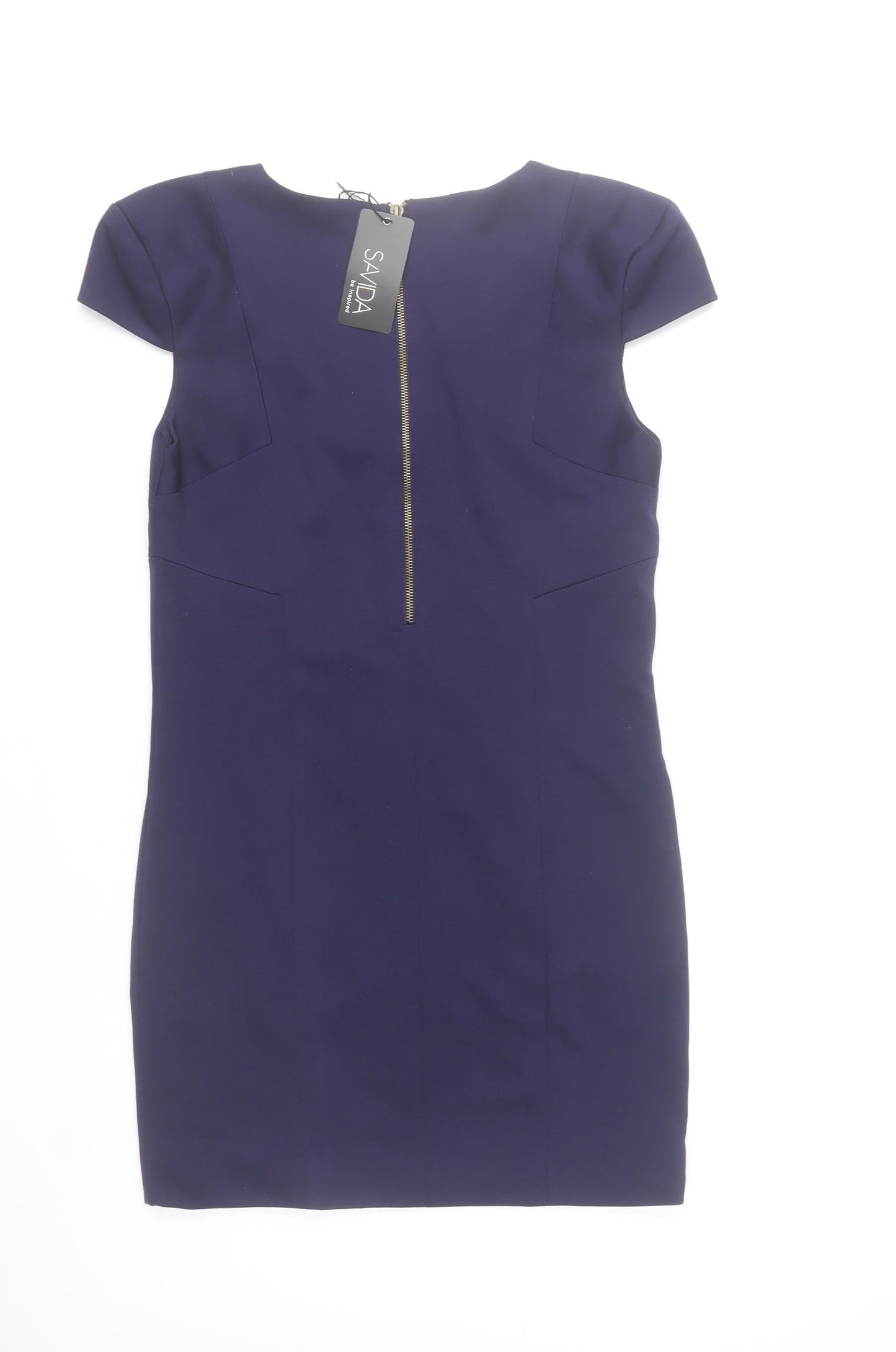 Savida Women’s Blue Size 12 Bodycon Knee Length Dress