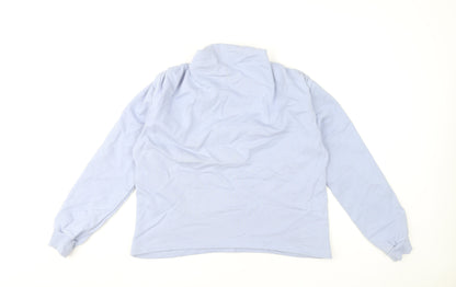 Gallery Women Light Blue Cotton Pullover Sweatshirt Medium