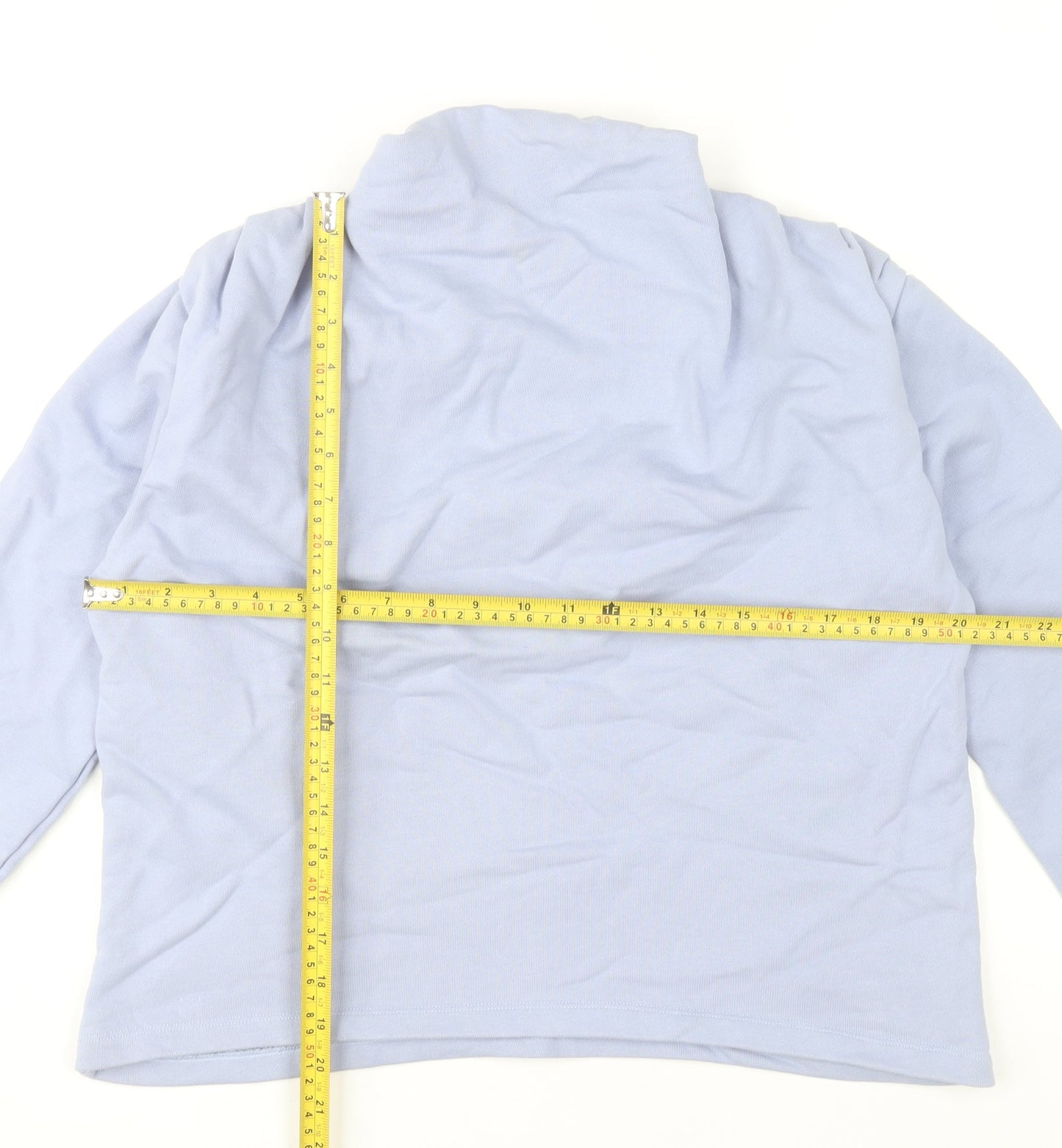 Gallery Women Light Blue Cotton Pullover Sweatshirt Medium