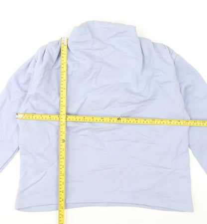 Gallery Women Light Blue Cotton Pullover Sweatshirt Medium
