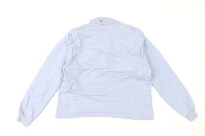 Gallery Women Light Blue Cotton Pullover Sweatshirt Medium