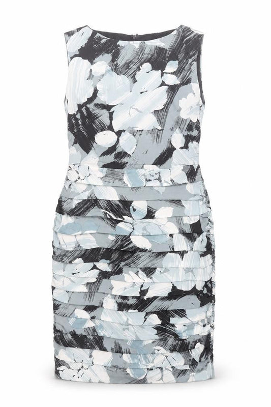 Coast Womens Grey Floral Bodycon Sleeveless Knee Length Dress Size 14