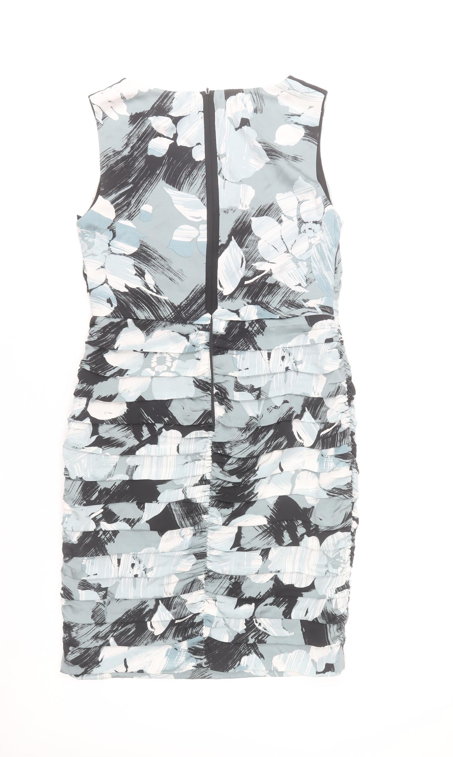 Coast Womens Grey Floral Bodycon Sleeveless Knee Length Dress Size 14