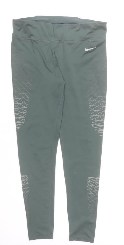 Nike Women's Green Dri-FIT Leggings Size M Running Activewear