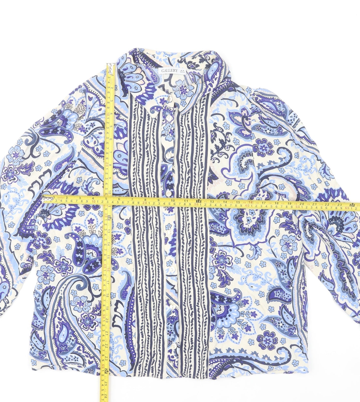 Gallery Womens Paisley Long Sleeve Viscose Tunic Blouse Size 16 Multicoloured