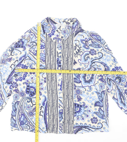 Gallery Womens Paisley Long Sleeve Viscose Tunic Blouse Size 16 Multicoloured
