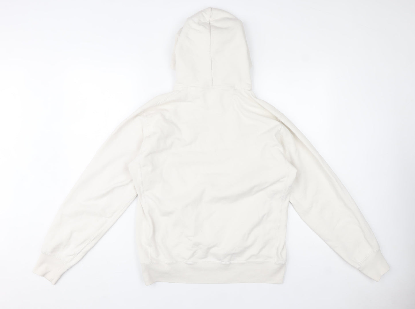 UNIQLO Women Ivory Cotton Pullover Hoodie Size S