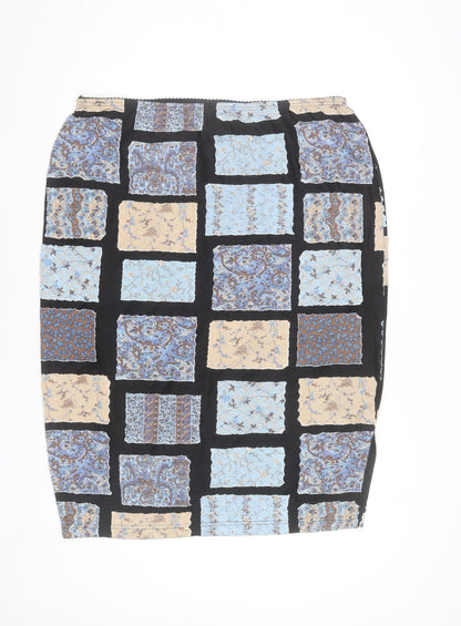 Ulla Popken Women’s Multicoloured Geometric Elastic Waist Pencil Skirt Size 24/26