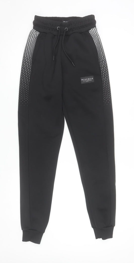 McKenzie Men's Black Jogger Trousers Size S Elastic Waist Comfort Fit