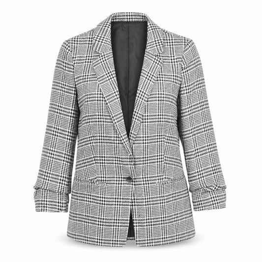 Miss Selfridge Women's Black Check Blazer Jacket Size 8