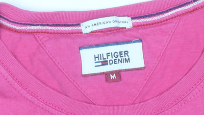 Tommy Hilfiger Denim Men's Pink Crew Neck Graphic Print T-Shirt M