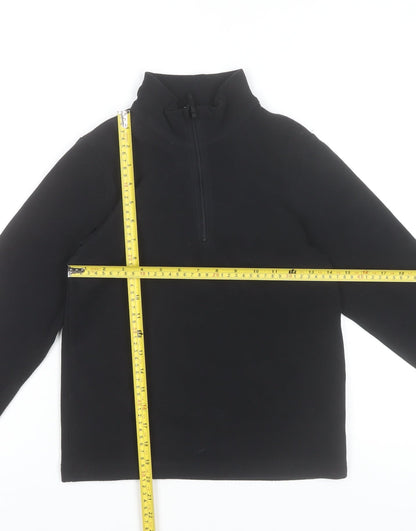 Mountain Warehouse Boys Black Fleece 1/4 Zip Pullover Sweatshirt 9-10 Years