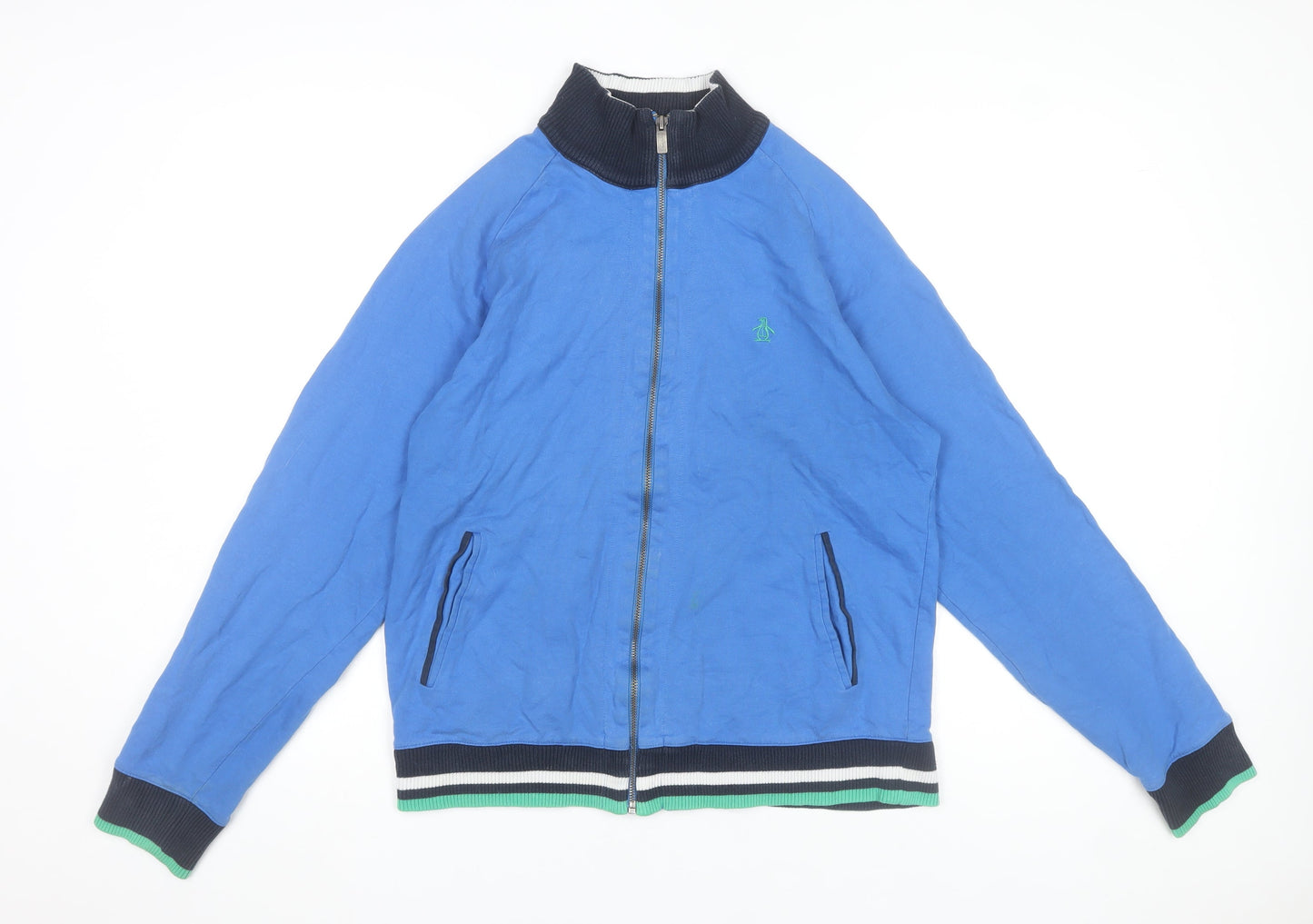 Original Penguin Men's Blue Full Zip Cotton Sweatshirt L