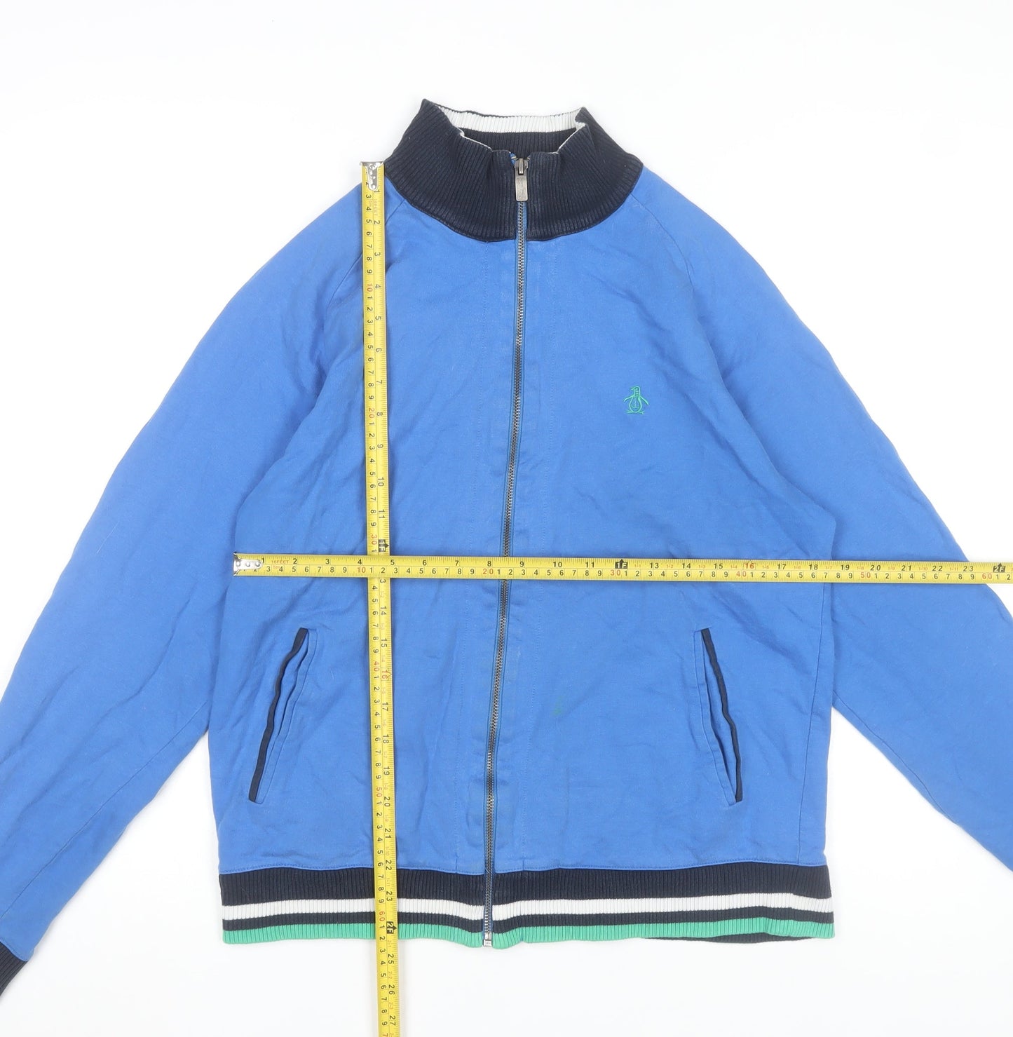 Original Penguin Men's Blue Full Zip Cotton Sweatshirt L