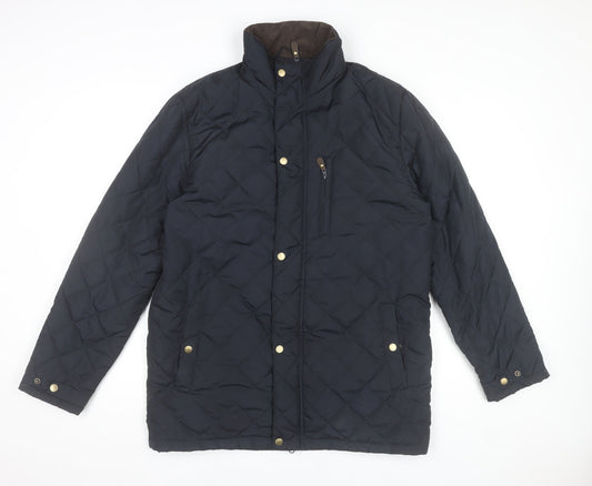 Target Dry Men's Blue Quilted Mid-Length Jacket M