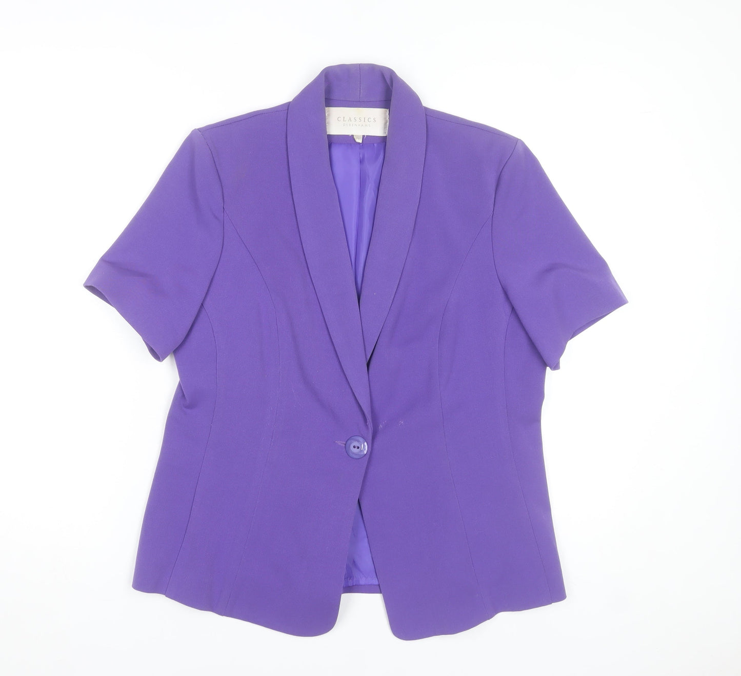Debenhams Classics Women's Purple Short Sleeve Blazer Size 14