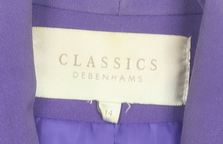 Debenhams Classics Women's Purple Short Sleeve Blazer Size 14