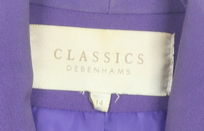Debenhams Classics Women's Purple Short Sleeve Blazer Size 14
