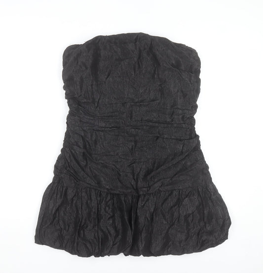 Mango Women's Black Strapless Bodycon Short Dress Size 10