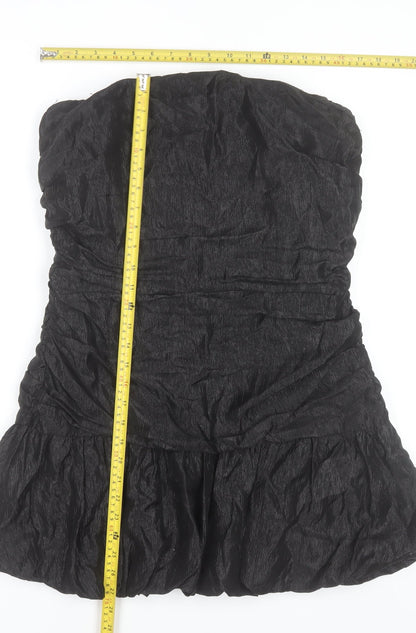 Mango Women's Black Strapless Bodycon Short Dress Size 10