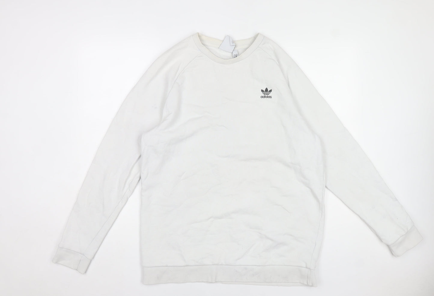 Mens UK Size L adidas White Pullover Sweatshirt