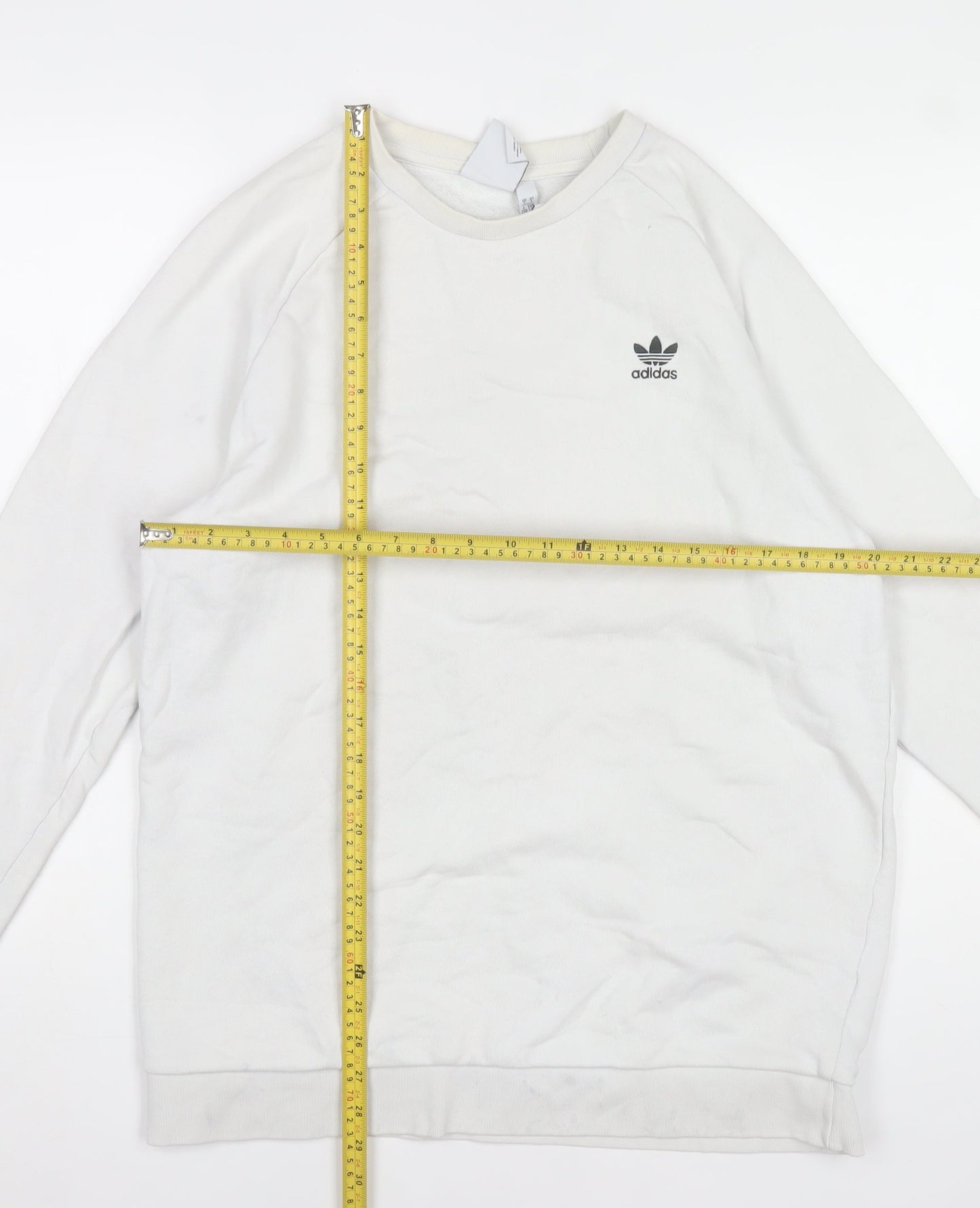 Mens UK Size L adidas White Pullover Sweatshirt