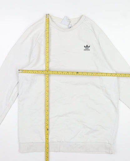 Mens UK Size L adidas White Pullover Sweatshirt