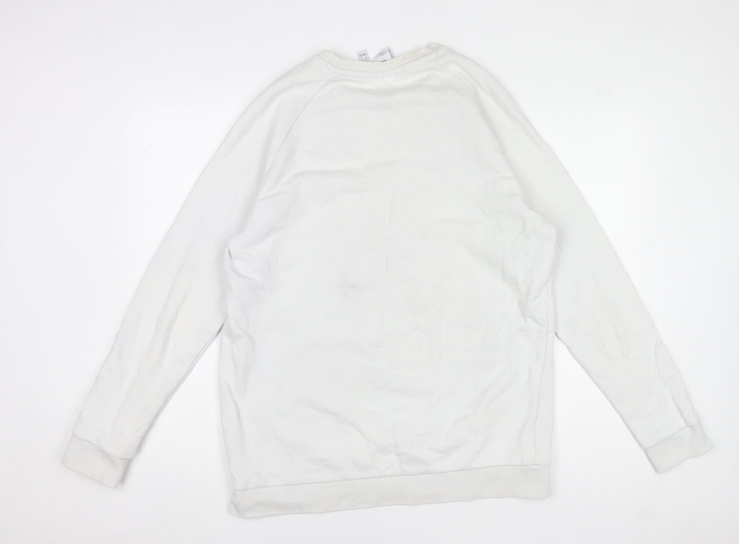 Mens UK Size L adidas White Pullover Sweatshirt