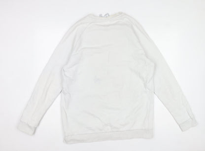 Mens UK Size L adidas White Pullover Sweatshirt