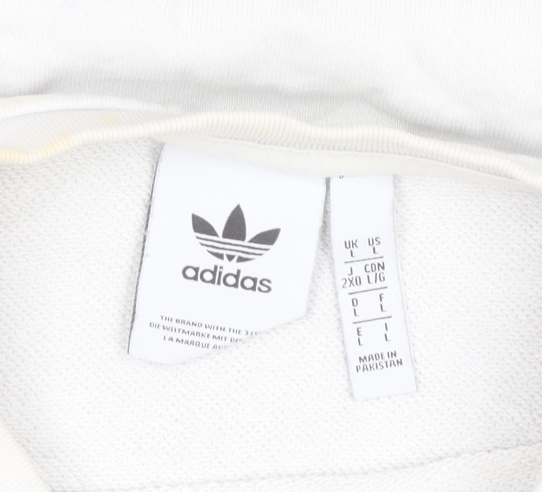 Mens UK Size L adidas White Pullover Sweatshirt