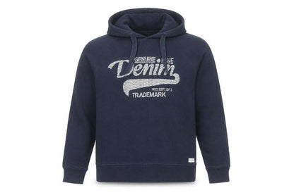 Stock & Hank Men's Blue Pullover Hoodie L Cotton Graphic Sweatshirt