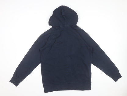 Stock & Hank Men's Blue Pullover Hoodie L Cotton Graphic Sweatshirt