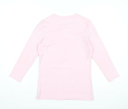 Savida Women's Pink Beaded Long Sleeve Knit Top XS