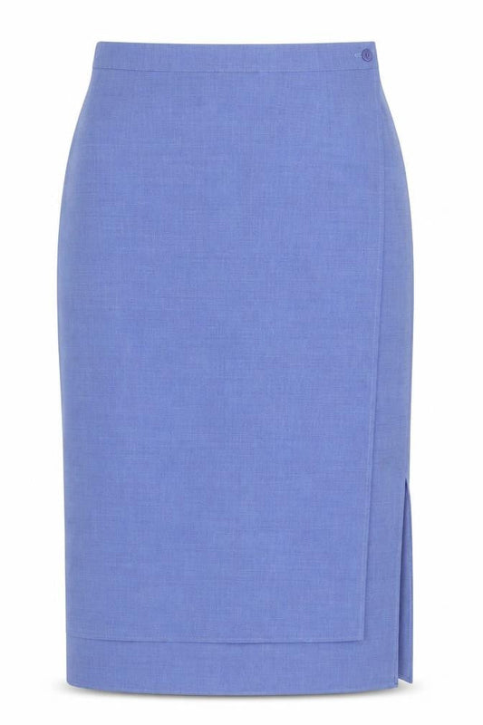 Fisser Women Blue Size 12 Pencil Midi Skirt Lined Twill Workwear
