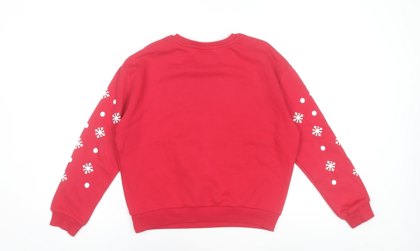 Disney Mickey & Friends Girls Red Christmas Sweatshirt 9-10 Years Pullover