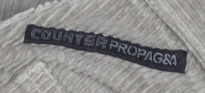 Counter Propaganda Men's Beige Corduroy Trousers 36x32 Relaxed Fit