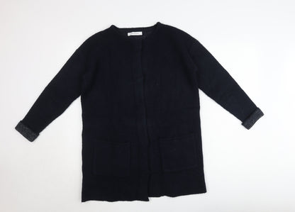 Promod Women’s Black Wool Blend Long Cardigan Size M