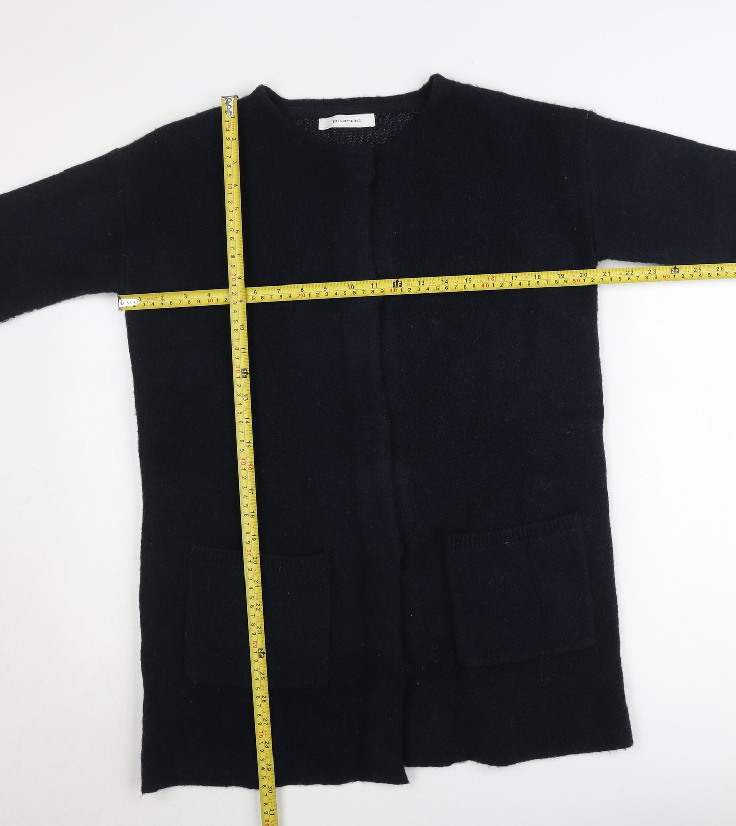 Promod Women’s Black Wool Blend Long Cardigan Size M