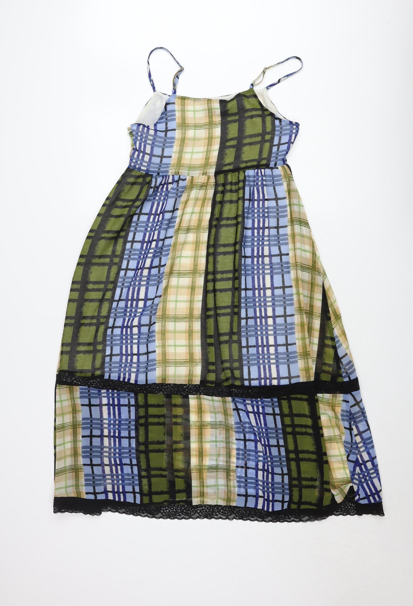 Forever 21 Women's Multicoloured Check Slip Dress Size S